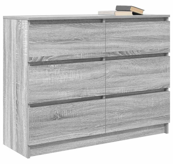 VidaXL szürke sonoma színű szerelt fa tálalószekrény 100x35x76 cm