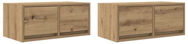 VidaXL 2 db kézműves tölgy szerelt fa TV-szekrény 60x31x25,5 cm