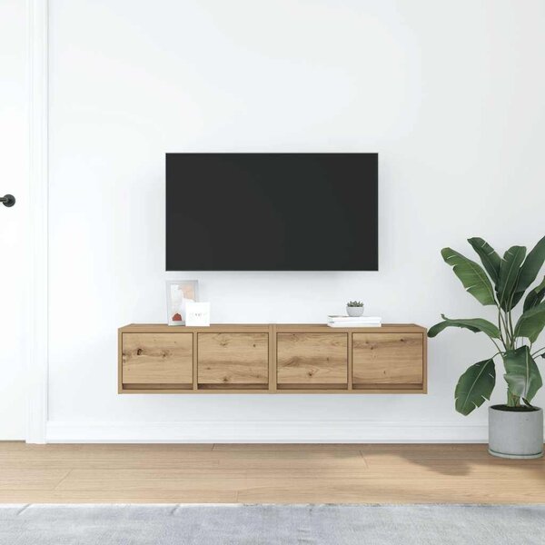 VidaXL 2 db kézműves tölgy szerelt fa TV-szekrény 60x31x25,5 cm