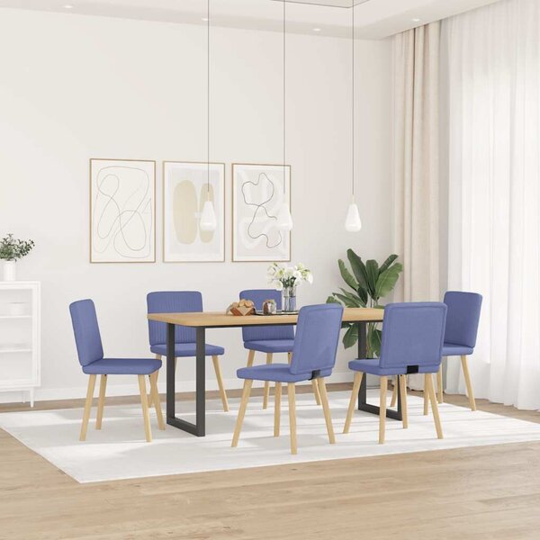 VidaXL étkezőszékek 6 db Jeans kék szövet