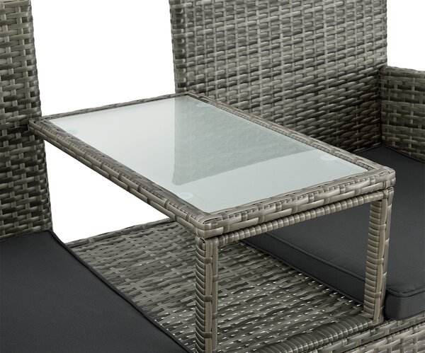 Juskys Merlin rattan pad M - szürke
