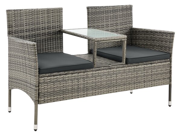 Juskys Merlin rattan pad M - szürke