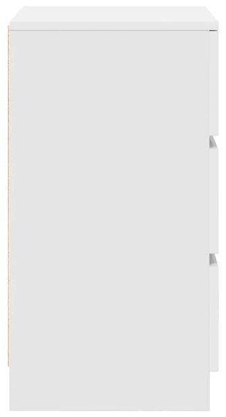 VidaXL 2 db fehér éjjeliszekrények 3 fiókkal 39x35x65 cm