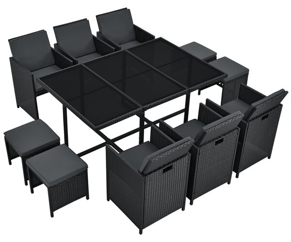 Juskys Baracoa XL kerti rattan ülőgarnitúra