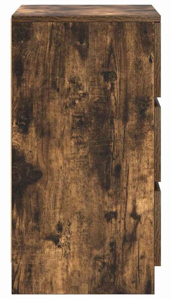 VidaXL 2 db füstölt tölgy éjjeliszekrények 3 fiókkal 39x35x65 cm