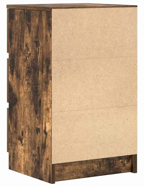 VidaXL 2 db füstölt tölgy éjjeliszekrények 3 fiókkal 39x35x65 cm
