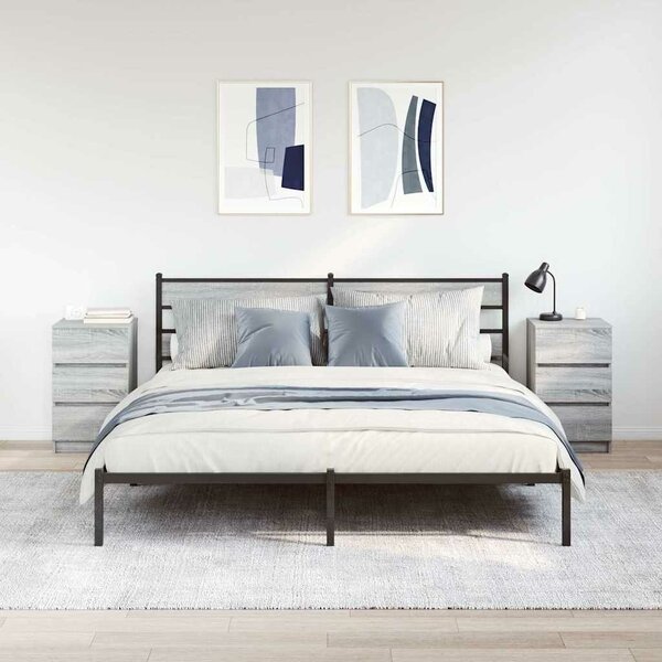 VidaXL 2 db szürke sonoma színű éjjeliszekrények 3 fiókkal 39x35x65 cm