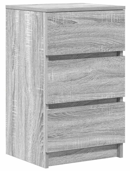 VidaXL szürke sonoma színű éjjeliszekrény 3 fiókkal 39x35x65 cm