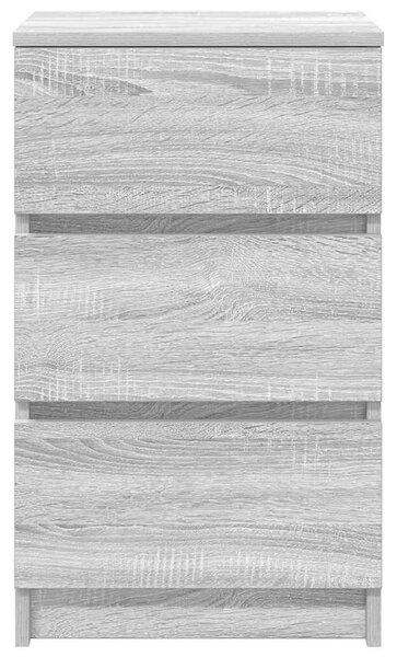 VidaXL 2 db szürke sonoma színű éjjeliszekrények 3 fiókkal 39x35x65 cm