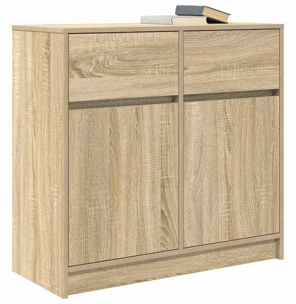 VidaXL sonoma tölgy szerelt fa tálalószekrény fiókos 80x34x76 cm