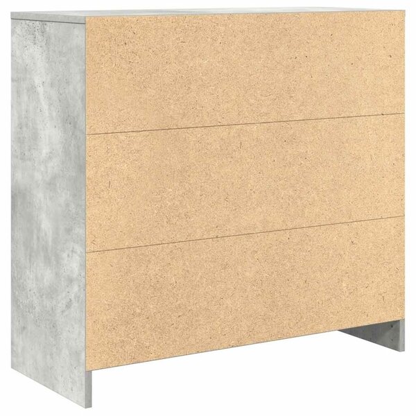 VidaXL betonszürke szerelt fa tálalószekrény fiókos 80x34x76 cm