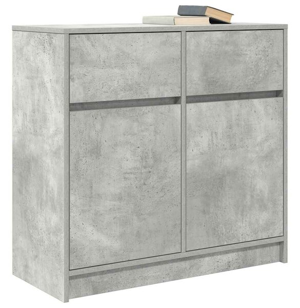 VidaXL betonszürke szerelt fa tálalószekrény fiókos 80x34x76 cm