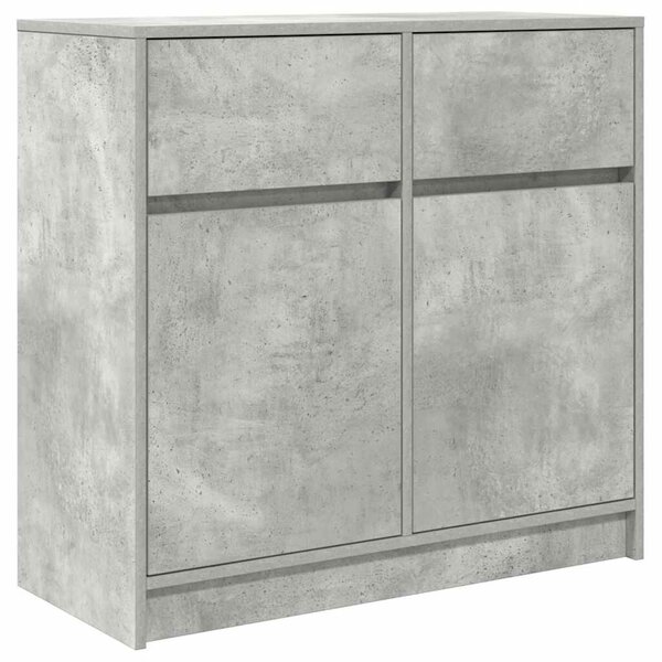 VidaXL betonszürke szerelt fa tálalószekrény fiókos 80x34x76 cm