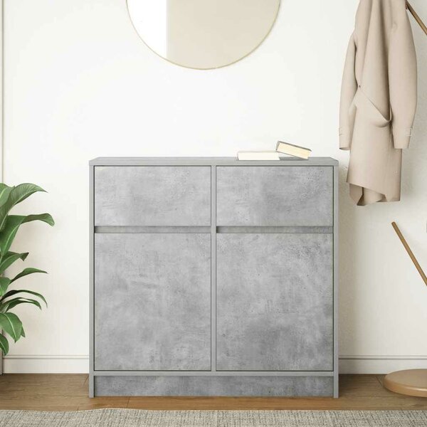 VidaXL betonszürke szerelt fa tálalószekrény fiókos 80x34x76 cm