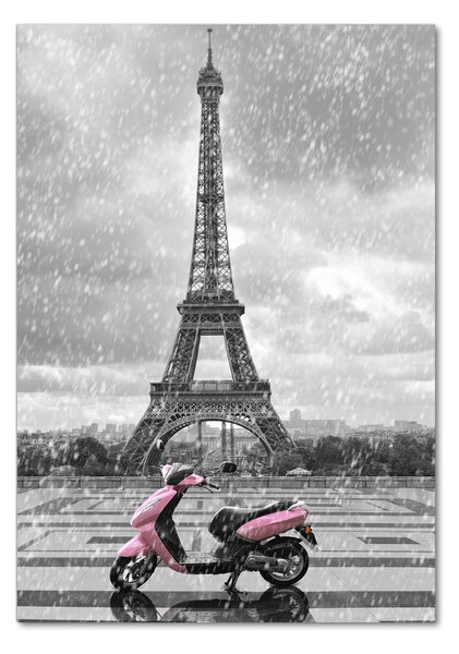 Üvegkép falra Eiffel-torony robogó