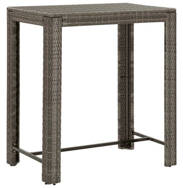 5 részes szürke polyrattan kerti bárszett párnákkal