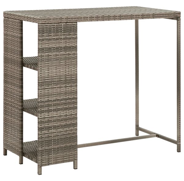 5 részes szürke polyrattan kerti bárszett párnákkal