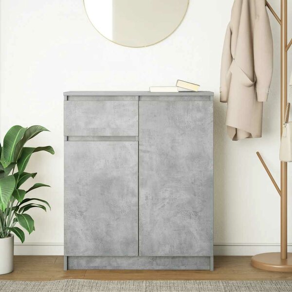 VidaXL betonszürke szerelt fa tálalószekrény fiókos 71x35x84 cm