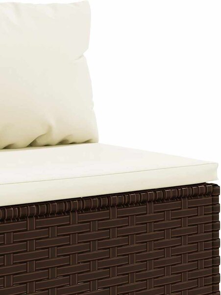 6 részes barna polyrattan kerti ülőgarnitúra párnákkal