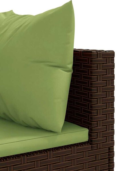 6 részes barna polyrattan kerti ülőgarnitúra párnákkal