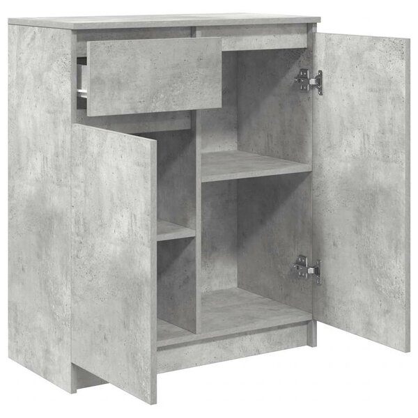 VidaXL betonszürke szerelt fa tálalószekrény fiókos 71x35x84 cm