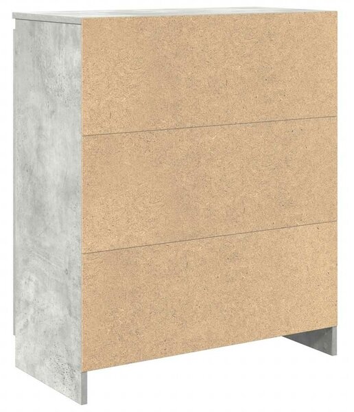 VidaXL betonszürke szerelt fa tálalószekrény fiókos 71x35x84 cm