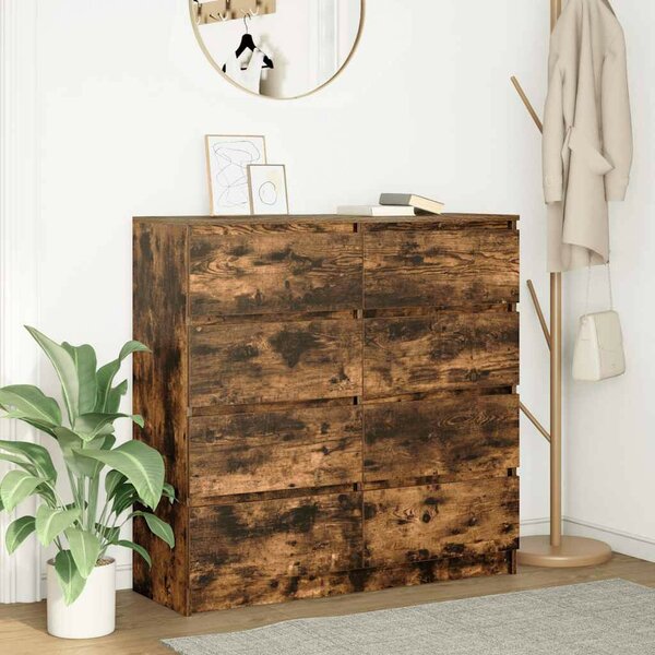 VidaXL füstös tölgy színű szerelt fa tálalószekrény 100x35x99 cm