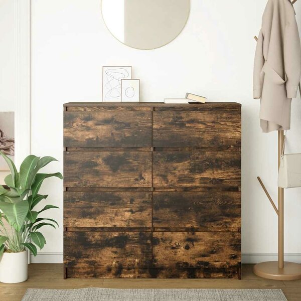 VidaXL füstös tölgy színű szerelt fa tálalószekrény 100x35x99 cm