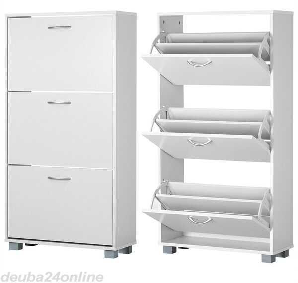 Casaria® Cipősszekrény 115x60x24 cm - fehér