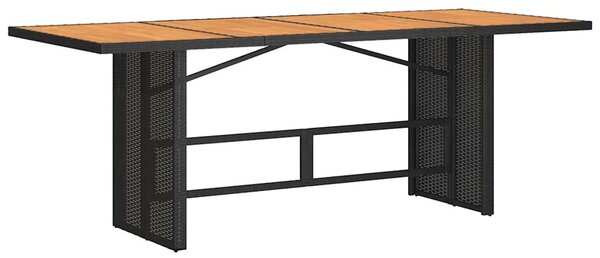 9 részes fekete polyrattan kerti étkezőgarnitúra párnákkal