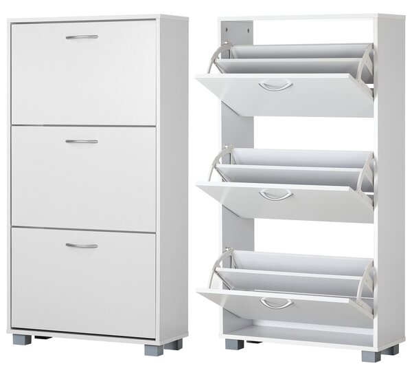 Casaria® Cipősszekrény 115x60x24 cm - fehér