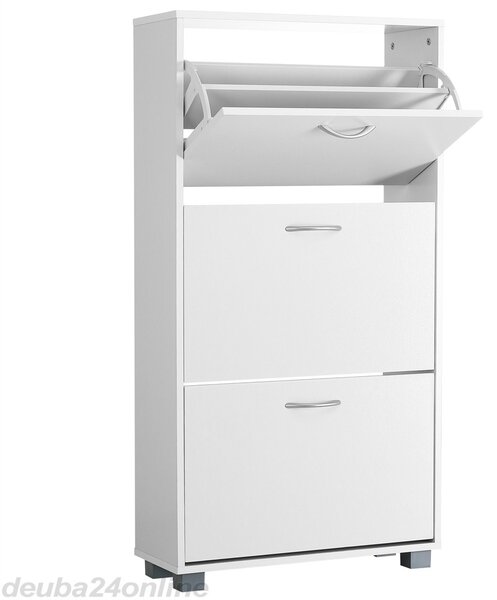 Casaria® Cipősszekrény 115x60x24 cm - fehér