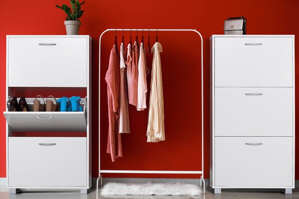 Casaria® Cipősszekrény 115x60x24 cm - fehér