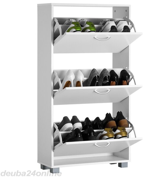 Casaria® Cipősszekrény 115x60x24 cm - fehér