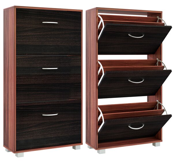 Casaria® Cipősszekrény 115x60x24 cm - barna