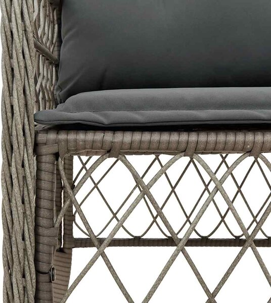 9 részes szürke polyrattan kerti étkezőgarnitúra párnával