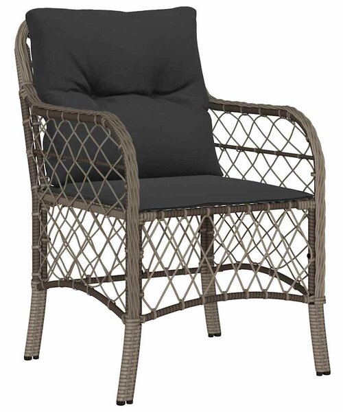 9 részes szürke polyrattan kerti étkezőgarnitúra párnával