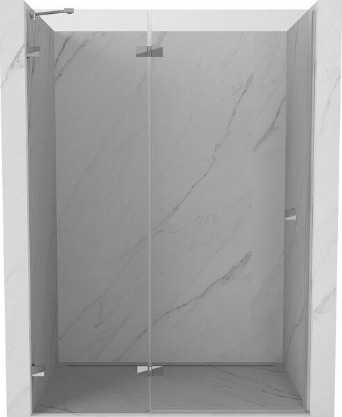 Mexen, Mexen Lunar balos nyíló zuhanyajtó 130 cm, átlátszó, króm - 834-130-000-01-00-L