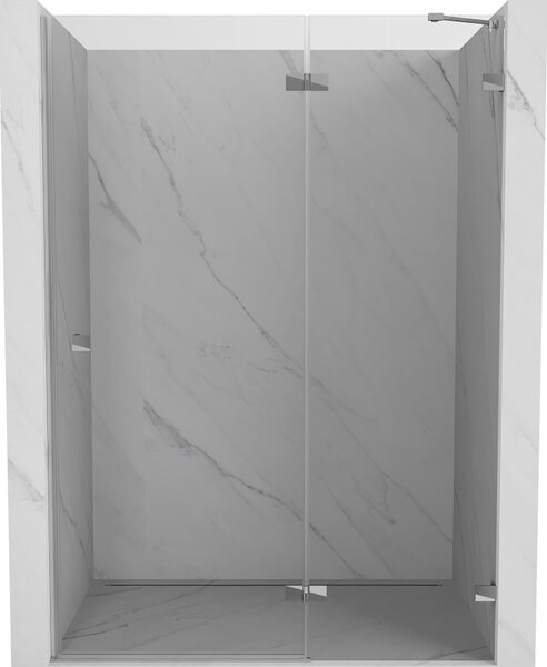 Mexen, Mexen Lunar jobbos zsanéros zuhanyajtó 130 cm, átlátszó, króm - 834-130-000-01-00-P