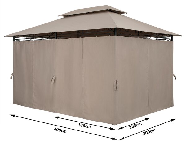 Deuba Topas kerti pavilon 4x3 m - taupe