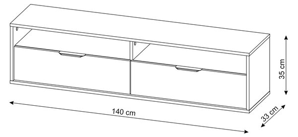QUEEN 140 kasmír TV-szekrény