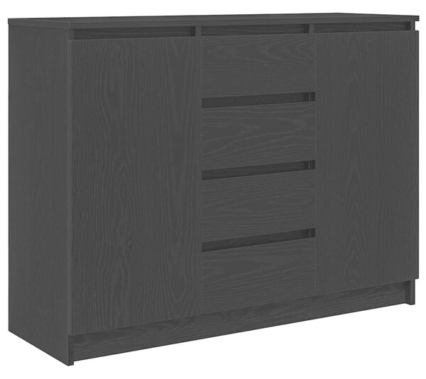 VidaXL fekete tölgy szerelt fa tálalószekrény fiókos 100,5x35x76 cm