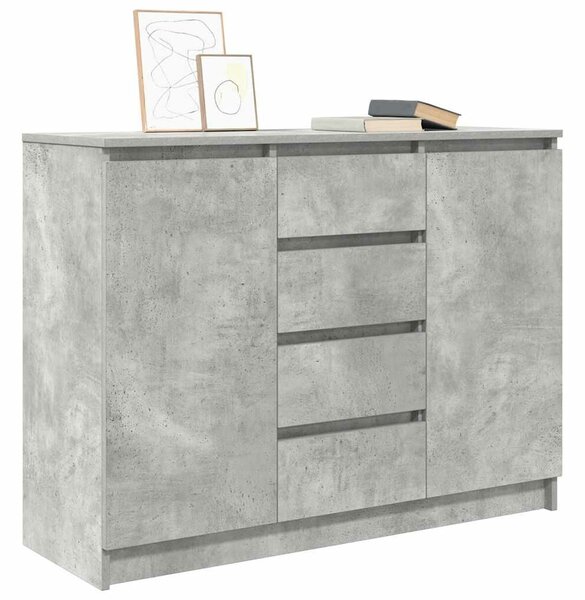 VidaXL betonszürke szerelt fa tálalószekrény fiókos 100,5x35x76 cm