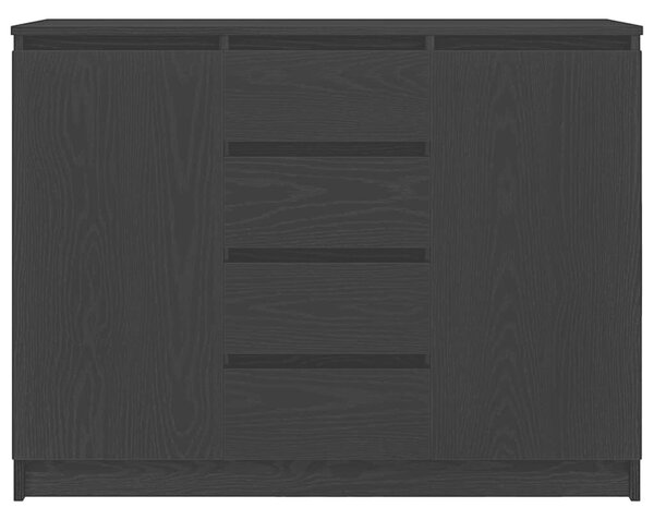 VidaXL fekete tölgy szerelt fa tálalószekrény fiókos 100,5x35x76 cm