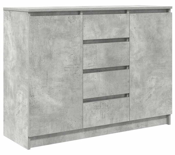 VidaXL betonszürke szerelt fa tálalószekrény fiókos 100,5x35x76 cm