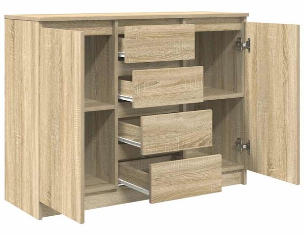 VidaXL sonoma tölgy szerelt fa tálalószekrény fiókos 100,5x35x76 cm