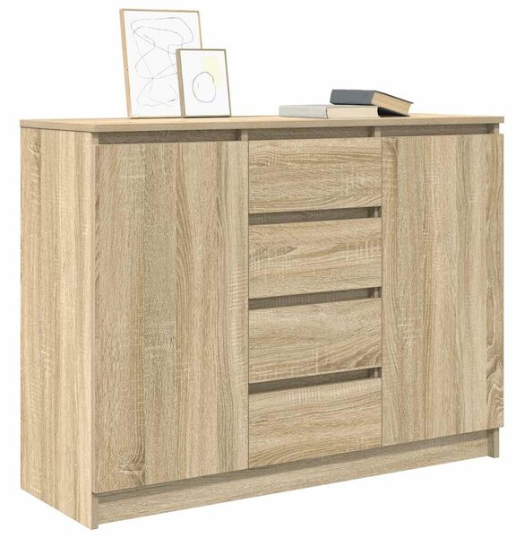 VidaXL sonoma tölgy szerelt fa tálalószekrény fiókos 100,5x35x76 cm