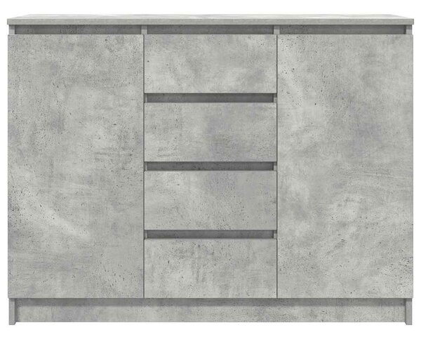 VidaXL betonszürke szerelt fa tálalószekrény fiókos 100,5x35x76 cm