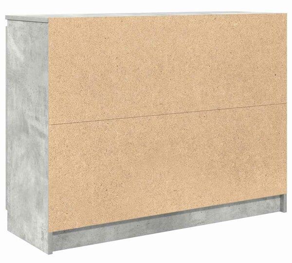 VidaXL betonszürke szerelt fa tálalószekrény fiókos 100,5x35x76 cm