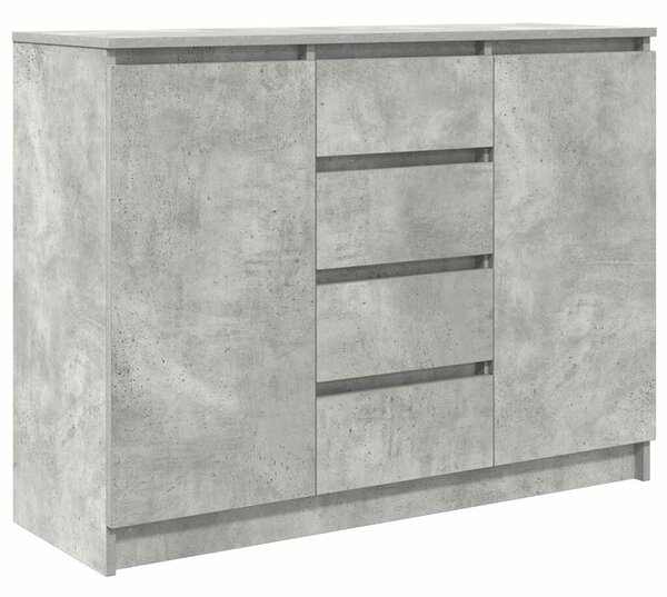 VidaXL betonszürke szerelt fa tálalószekrény fiókos 100,5x35x76 cm
